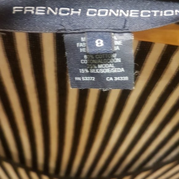 French Connection Black & White Sripe Dress - Picture 3 of 5